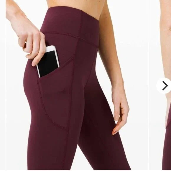 Lululemon Invigorate High-Rise Legging 25"Cassis Burgundy Size 2 - Picture 2 of 14
